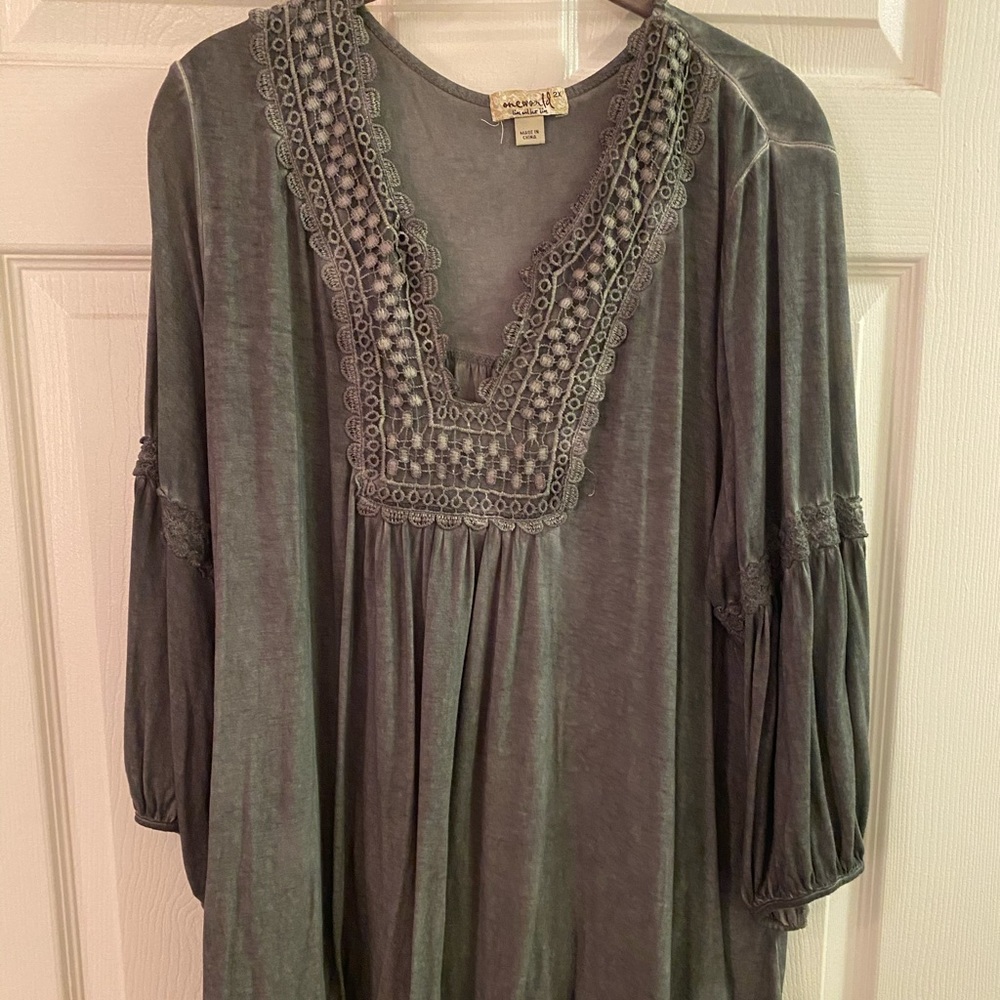 Olive Green Boho Top